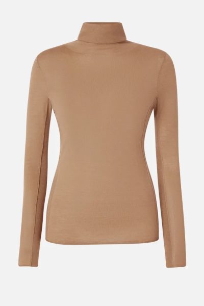 Pinko beige long sleeve high neck top