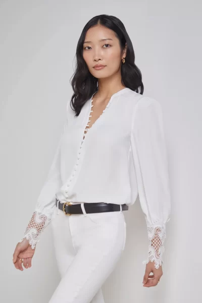 l'agence ava blouse in ivory