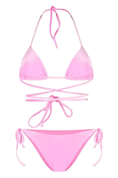 Matinee Pink Velvet Triangle Cup Top & Bottoms