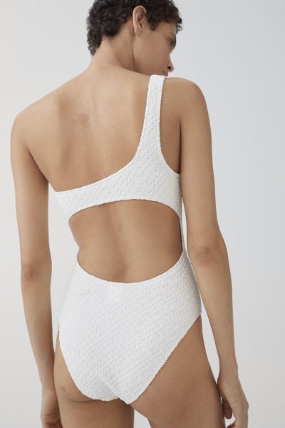 mango white one-shoulder swimsuit