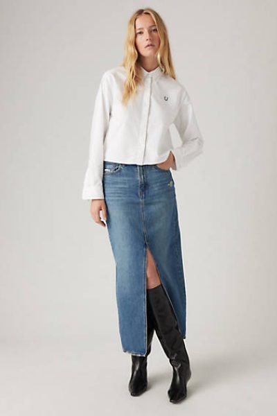 Levi's ankle column skirt