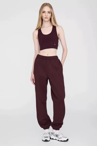 anine bing dark burgundy jogger