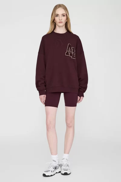 anine bing dark burgundy sweatshirt