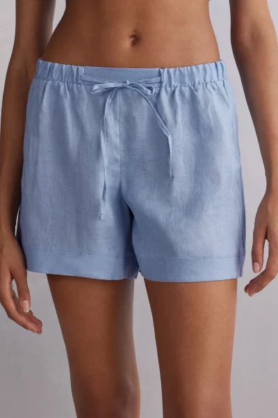 Intimissimi blue linen summer shorts