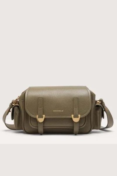 coccinelle green leather campus small bag