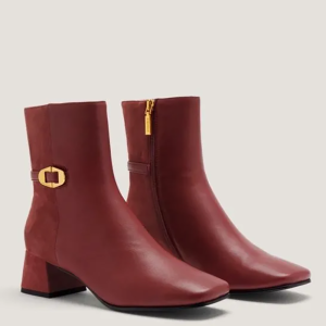 Coccinelle leather burgundy booties