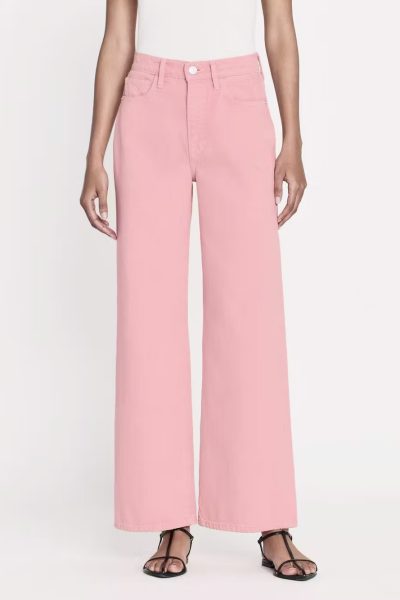 Frame pink wide leg denim