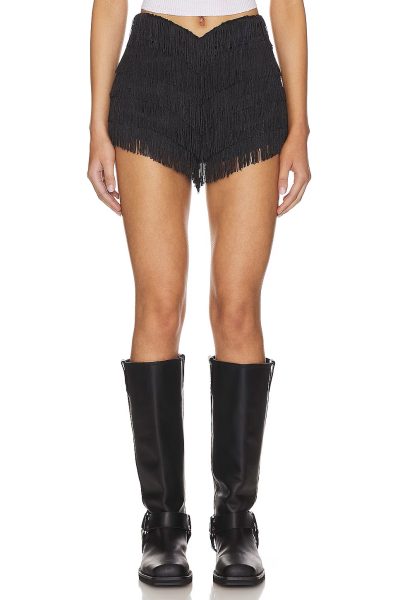 lovers and friends black fringe shorts