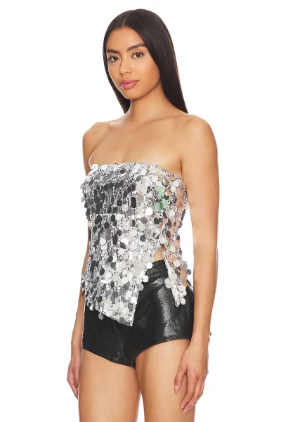 superdown strapless sequin top