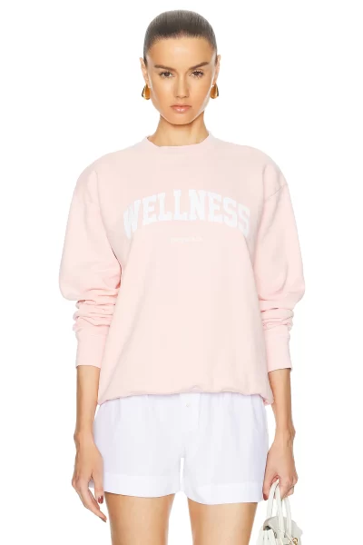 sporty and rich light pink ivy sweatshirt