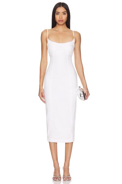 midi white bodycon dress