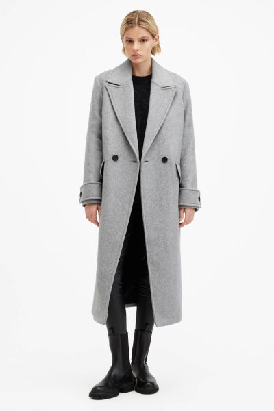 allsaints oversized grey coat