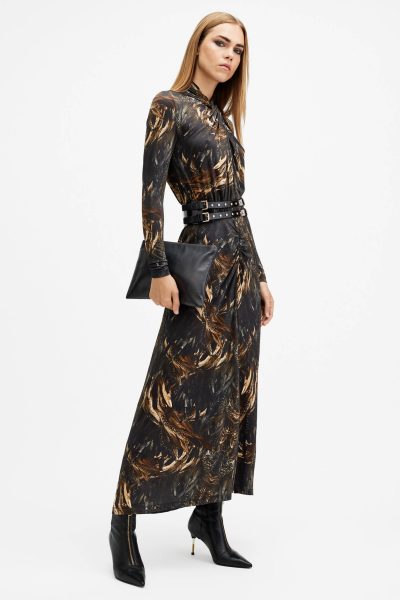 allsaints printed maxi dress