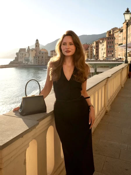 GAALA Paris black midi suit dress