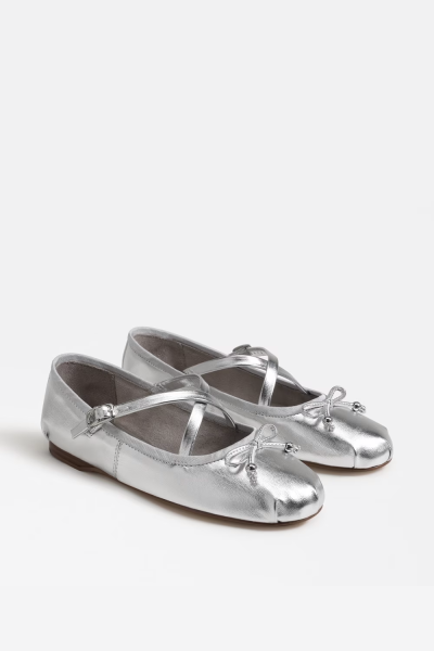 sam edelman silver ballet flats