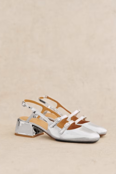 sezane silver sandals