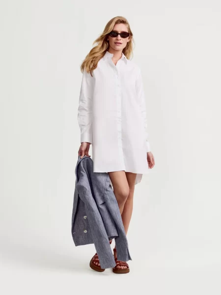 Rochelle Behrens white shirt dress