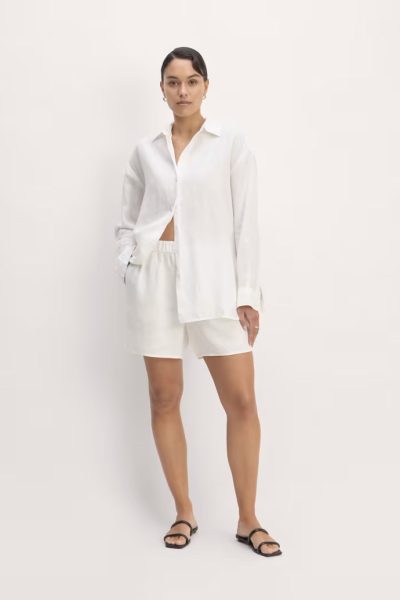 everlane white linen shirt