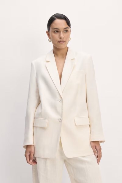 everlane white linen blazer