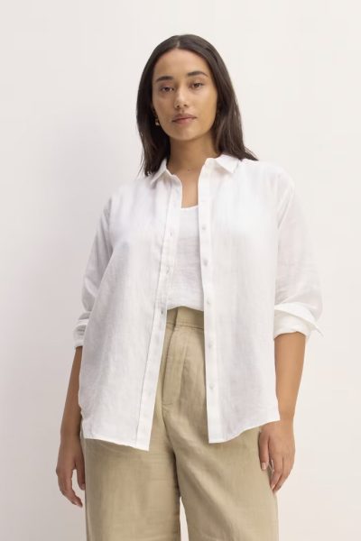 everlane white linen shirt